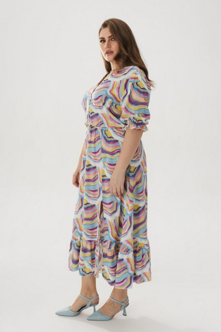 Платье из вискозы с воланом и принтом заказать онлайн