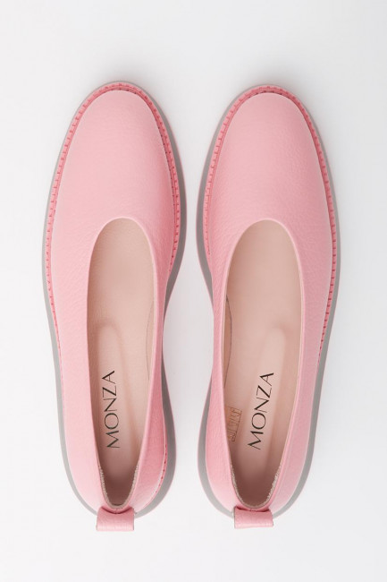 Кожаные туфли кеды розового цвета на литой подошве
