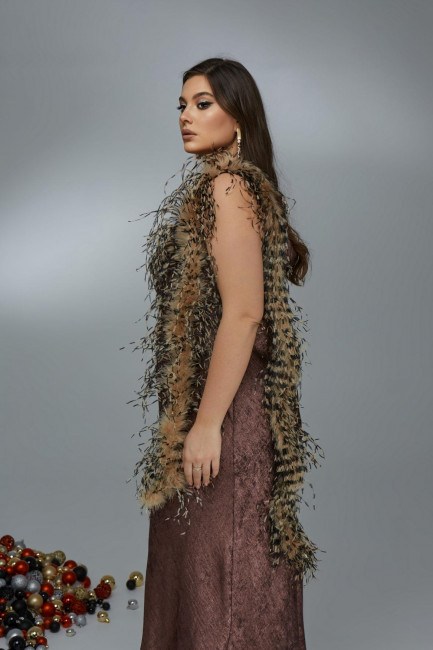 Платье слип А-силуэта из шелка с фольгированным эффектом